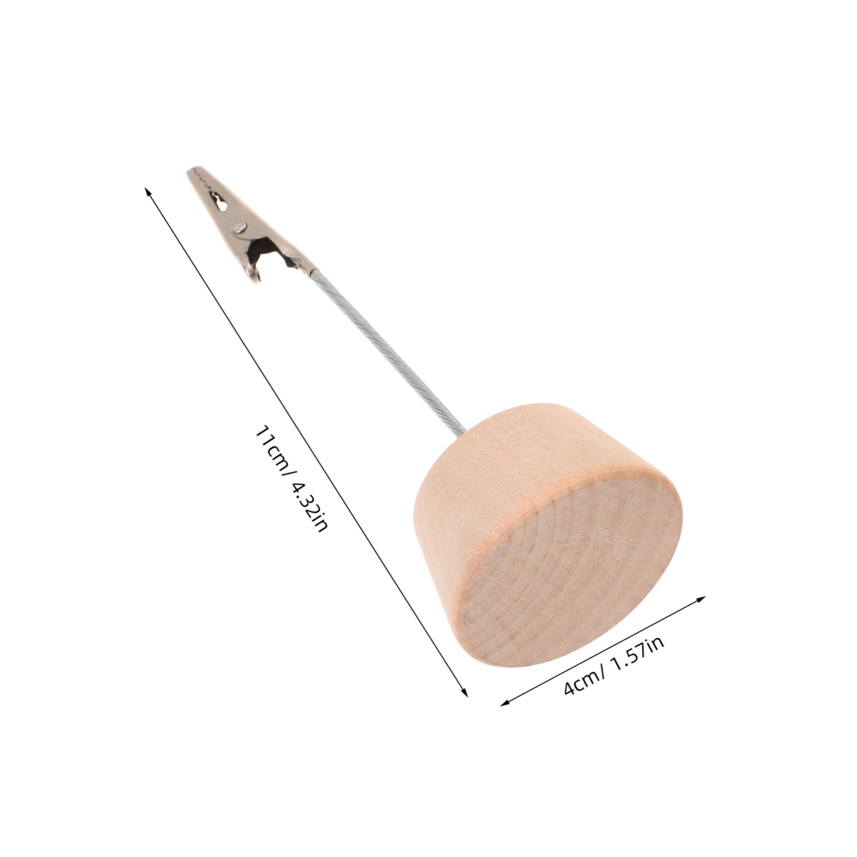 NUOBESTY 10pcs Wooden Memo Clips with Round Base Rustic Photo Holders for Table Numbers Cards Firm Grip Display Clips for Home Office Event Decor