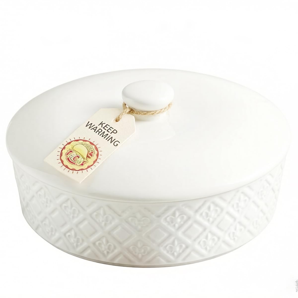 MISSYSSIM Embossed Ceramic Tortilla Warmer