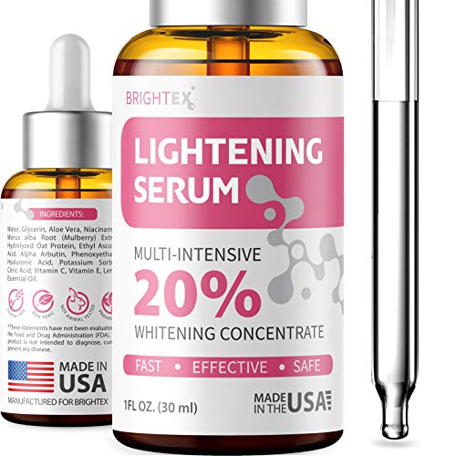 Brightening Serum - Made in USA - Dark Spot Remover Corrector for Face - Niacinamide, Hyaluronic Acid & Alpha Arbutin Serum - Better than Hydroquinone for Hyperpigmentation, Melasma & Sun Spots - 1oz