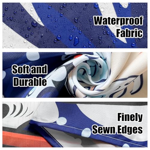 Image of Funny Cat Riding Dinosaur Shower Curtain Set, Japanese Anime Sunset Ocean Waves Home Bathroom Decor, Polyester Cloth Fabric Bath Curtain with 12 Hooks 72 inch W x 72 inch L