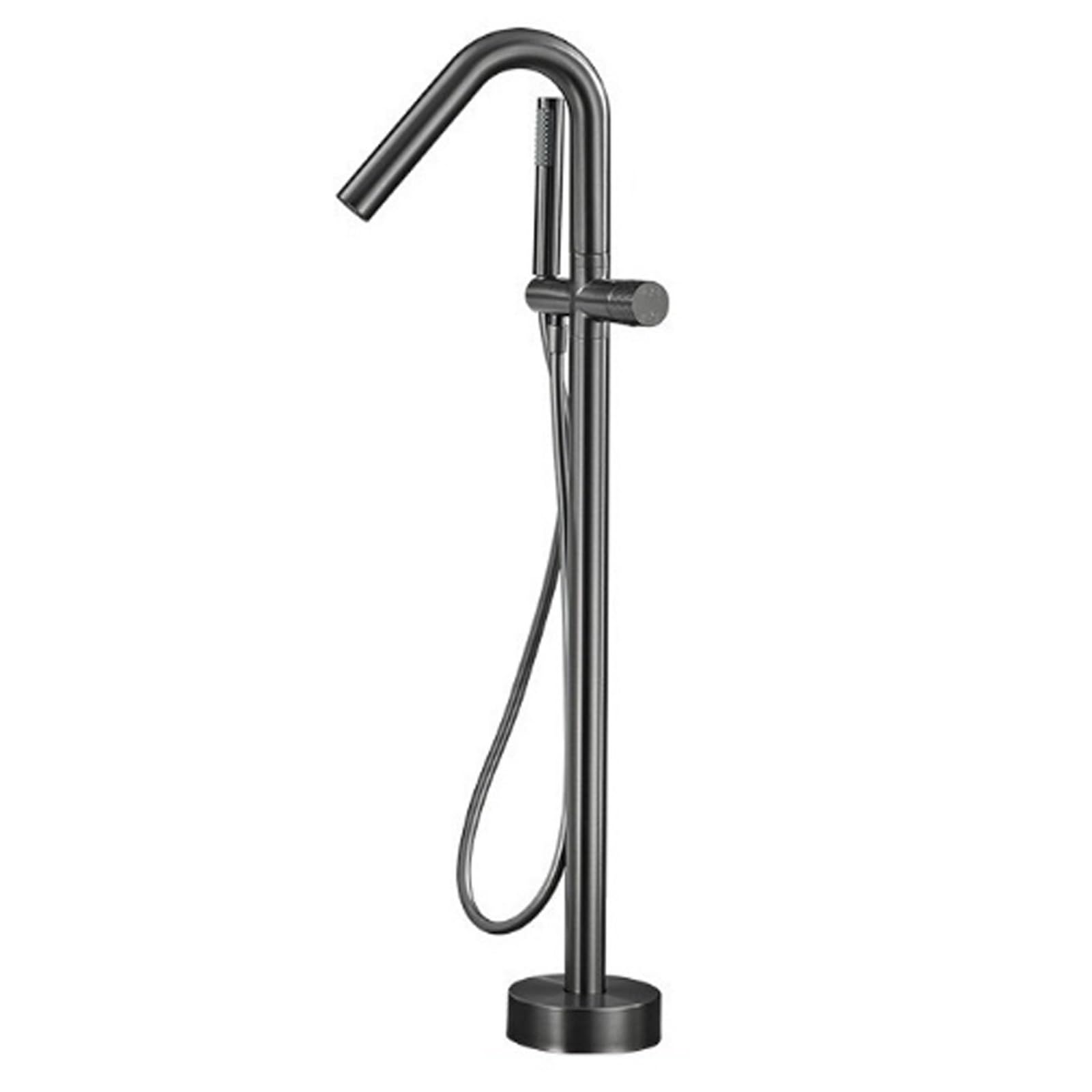 Robinet de baignoire sur pied avec douche à main et bec rotatif 360