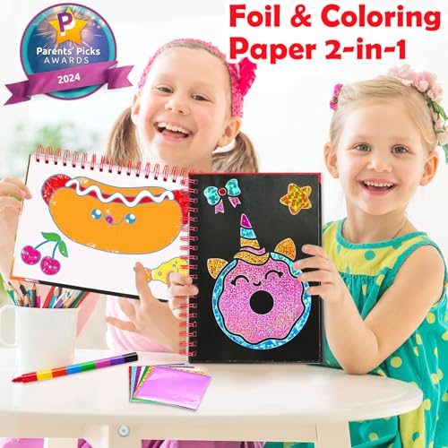 Image of FUNNYB&G Mess-Free Foil Art Craft for Girls Ages 4-10, Kids Birthday Gift