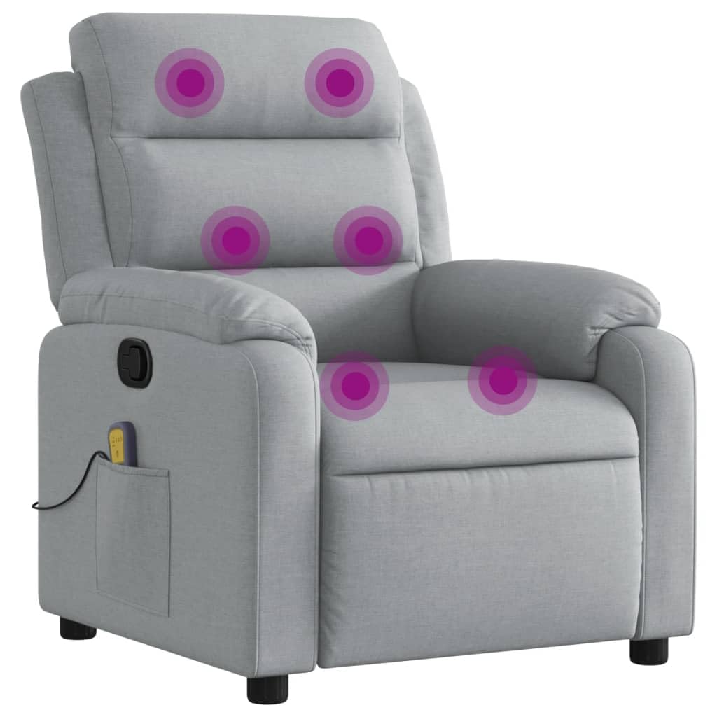 Fauteuil inclinable de massage en tissu gris haut de gamme pour salon