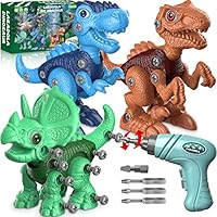 Laradola Dinosaur Toys for 3 4 5 6 7 8 Year Old Boys, Take Apart Dinosaur Toys for Kids 3-5 5-7 STEM Construction Building Kids Toy with Electric Drill, Party Christmas Birthday Gifts Boys Girls