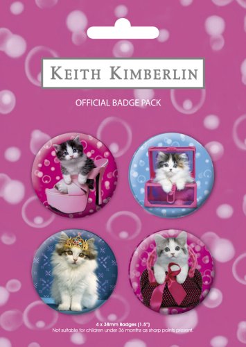 GB eye Ltd, Lot de 4 Badges Keith Kimberlin, Cats, BP0079