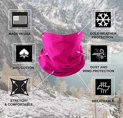 Image of Cotton Face Mask Bandana Tube Scarf Made in America Solid Neck Gaiter