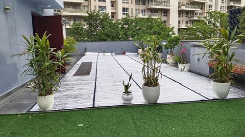 Image of Heat Reflective Mat for Terrace /Roof - Rubber Floor Mat (Silver /Black, 10 feet x 2 feet)