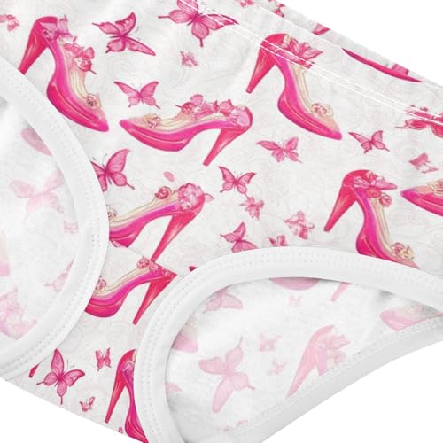 Joisal Cartoon Toddler Underwear Floral 2t Cotton Little Girl Panties High Heeled Shoes Butterfly Pink Briefs Underpants4