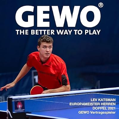 GEWO Table Tennis Paddle - Player Thunderball 2 - High Grip, Spin, Attack - Adult, Youth - 4.0 Inch Grip