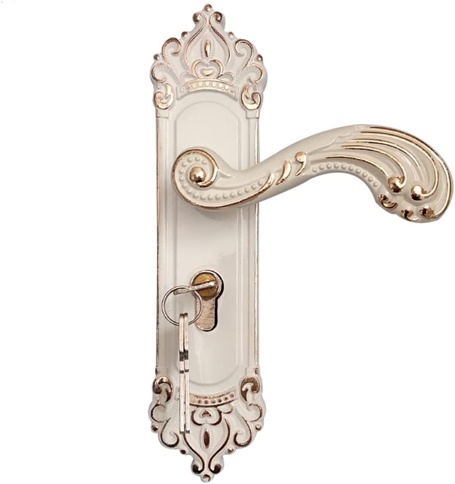 Bedroom Handle Lock Door Key Kit Combination Aluminum Alloy Retro Family Room Hardware Accessories