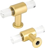 Vista 10 de Goldenwarm - Paquete de 5 tiradores de cajones de acrílico de 3 pulgadas, manijas doradas para gabinete de acrílico, tiradores de gabinete