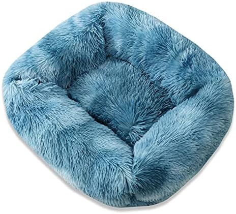 Pet Bed Kennel Dog Square Winter Warm Sleeping Bag Long Plush Puppy Cushion Mat Portable Supplies 46/50/60cm (Color : R, Size : 66x56x18cm) (D 43x35x20cm) image 4
