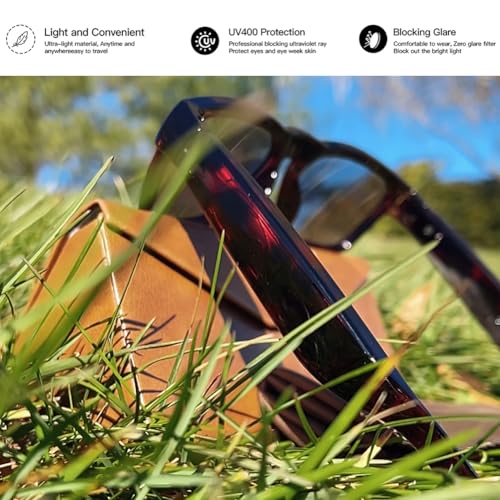 Image of OhO Smart Glasses,Polarized Sunglasses with Bluetooth Speaker,Athletic /Outdoor UV Protection and Voice Control,Unisex(Transition Lens)