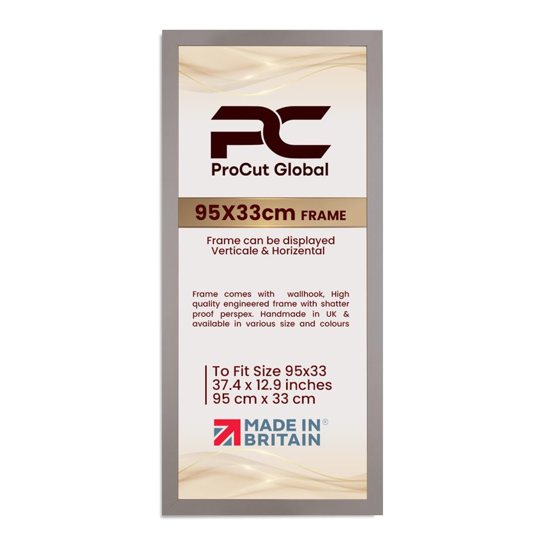 Procut Global 95X33CM Rose Gold Picture Frames - Modern Wooden Photo Frame with Shatterproof Perspex for Wall or Tabletop - Perfect for Posters, Certificates, Prints - Sizes & Colors Available
