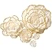 Handcrafted Flowers,Crepe Paper Flowers,Large Paper Flowers,For Baby Nursery Home Decor,Baby Shower,Nursery Wall,Wedding Backdrop,Wall Decor，Archway Decor(Gold flash Powder Edge Flowers Set of 5