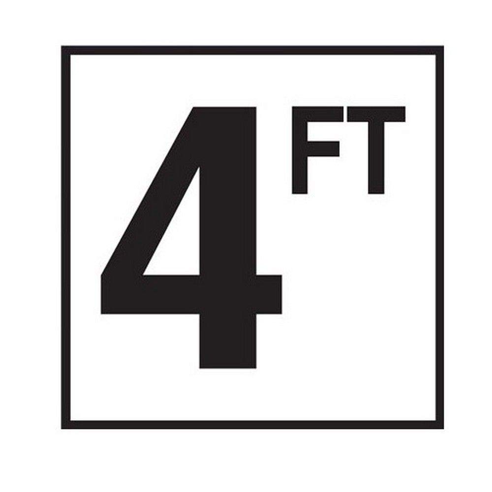 4 Foot Skid Resistant Depth Marker with 4 Inch Lettering - 6 x 6 Inch