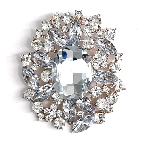 Image of Flower Brooch Pin Costume Jewelry Accessory Gold Tone