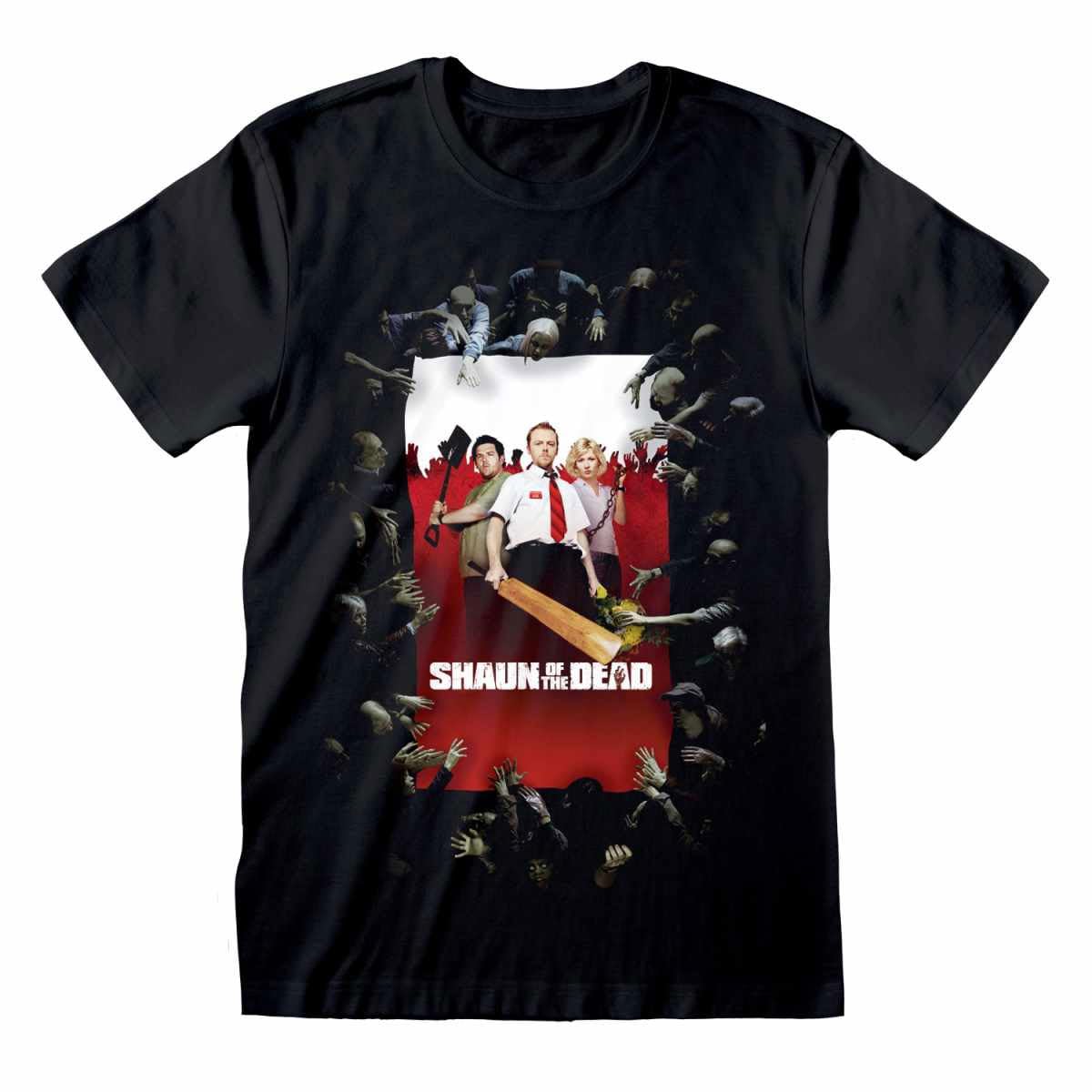 Heroes Inc. Unisex Black Official Shaun Of The Dead Poster T-Shirt, Medium