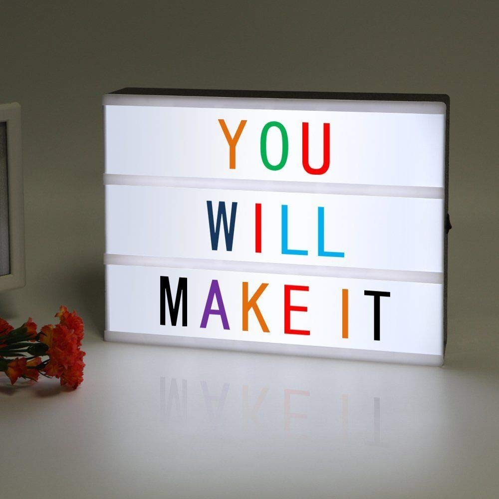 Deenz Black A4 Cinematic Light Up Letter Box Led Light Box For Wedding Parties Usb And Battery Power 85 Color Card (Black)