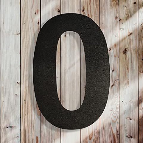 House Numbers-6 Inch High Stainless Steel Mailbox Number/ Home Address Number for Outside/ Black/Number 0 Cover