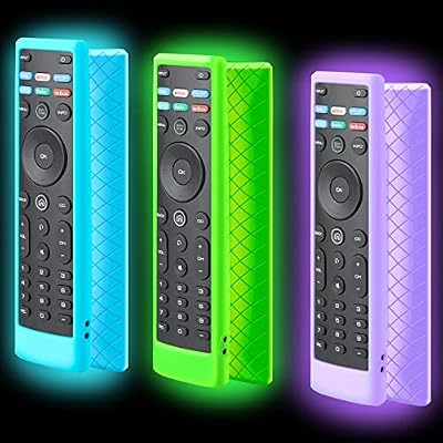 3 Pack Cover for Vizio Remote, Compatible with Vizio Remote Case XRT136 / XRT140 D Series Universal Smart TV Control Replacement Silicone Skin Sleeve Glow in The Dark