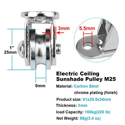 GBGS 8 Pack Pulley Block Carbon Steel Pulley Roller Duplex Bearing Silent Detachable, Heavy Duty 220 lb, Wheel Diameter 1\'\' for Material Handling and Moving
