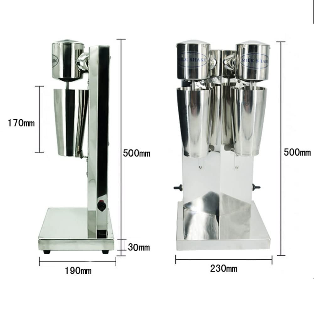 Macchina per frullati Elettrico Doppio Shaker 2 impostazioni di velocità Macchina per frullatore Professionale in Acciaio Inossidabile con Tazza per albumi Bevande proteiche Frulla