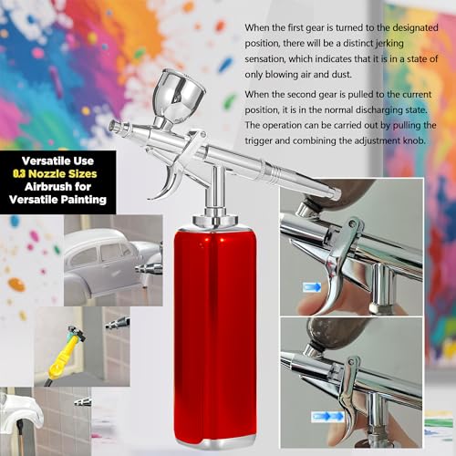 Image of I-BEAUTEE Trigger Control for Startup Cordless Airbrush kit with Compressor,High Airflow Miniature Painting Tool, Temporary Tattoo, air Brush Pen for Model Hair Barber Enhancement, Nail Art,Cake | Double-action airbrush kit