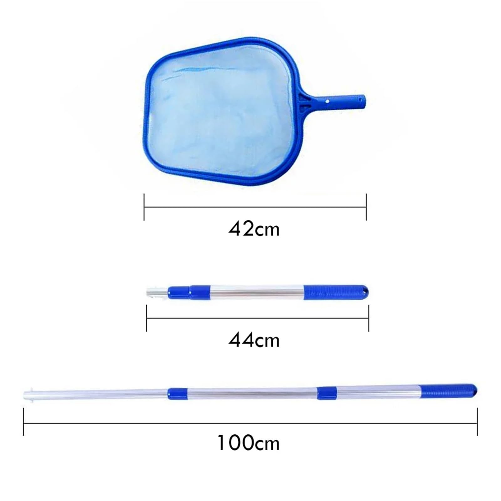 Épuisette ramasse-Feuilles for Piscine avec 3 Sections et Manche télescopique de 150 cm pour Piscine Étang