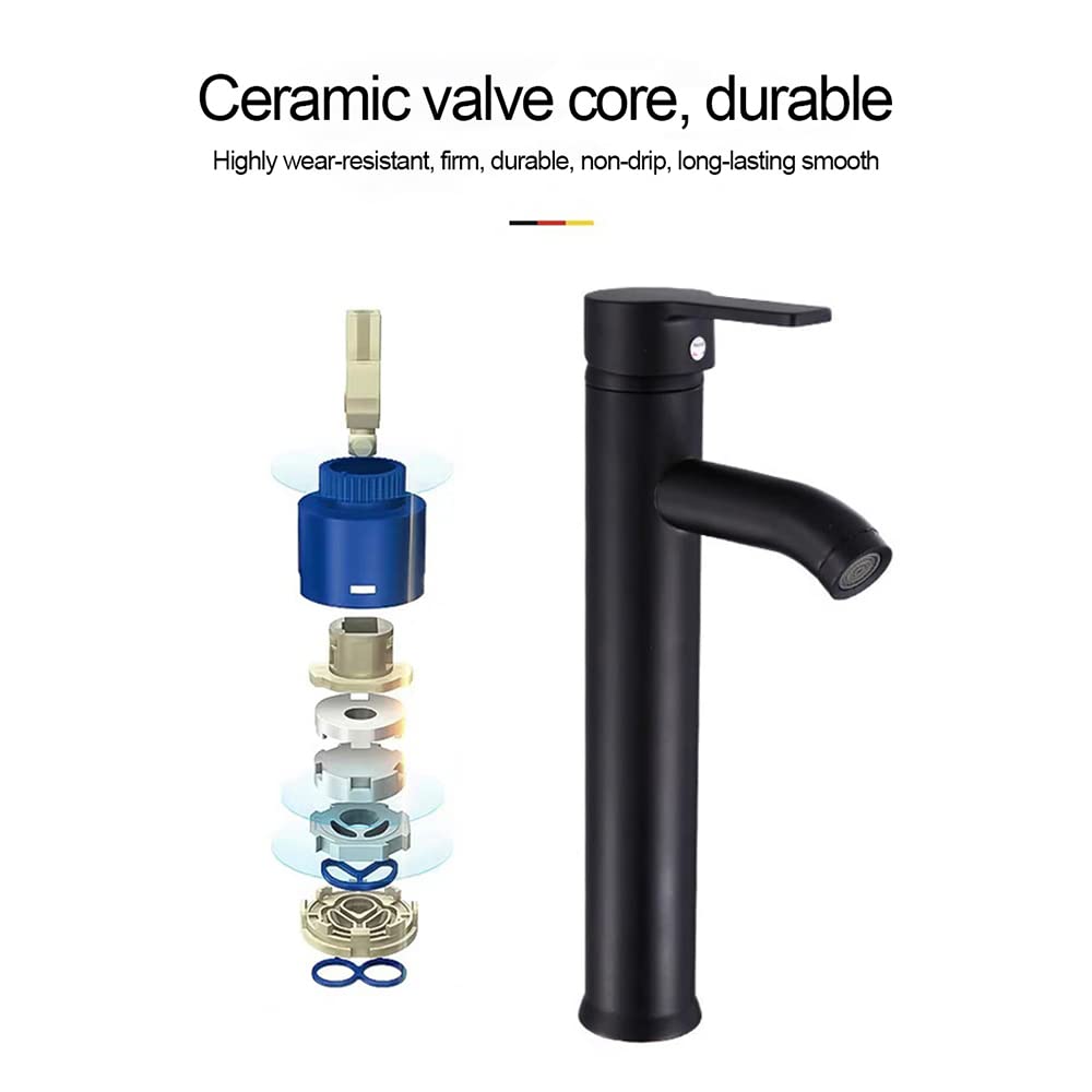 NEWFUN Robinet de Salle de Bain Noir - Haute Qualité, Eau Froide et Chaude - Adapté pour un Diamètre Intérieur de 32 mm à 42 mm