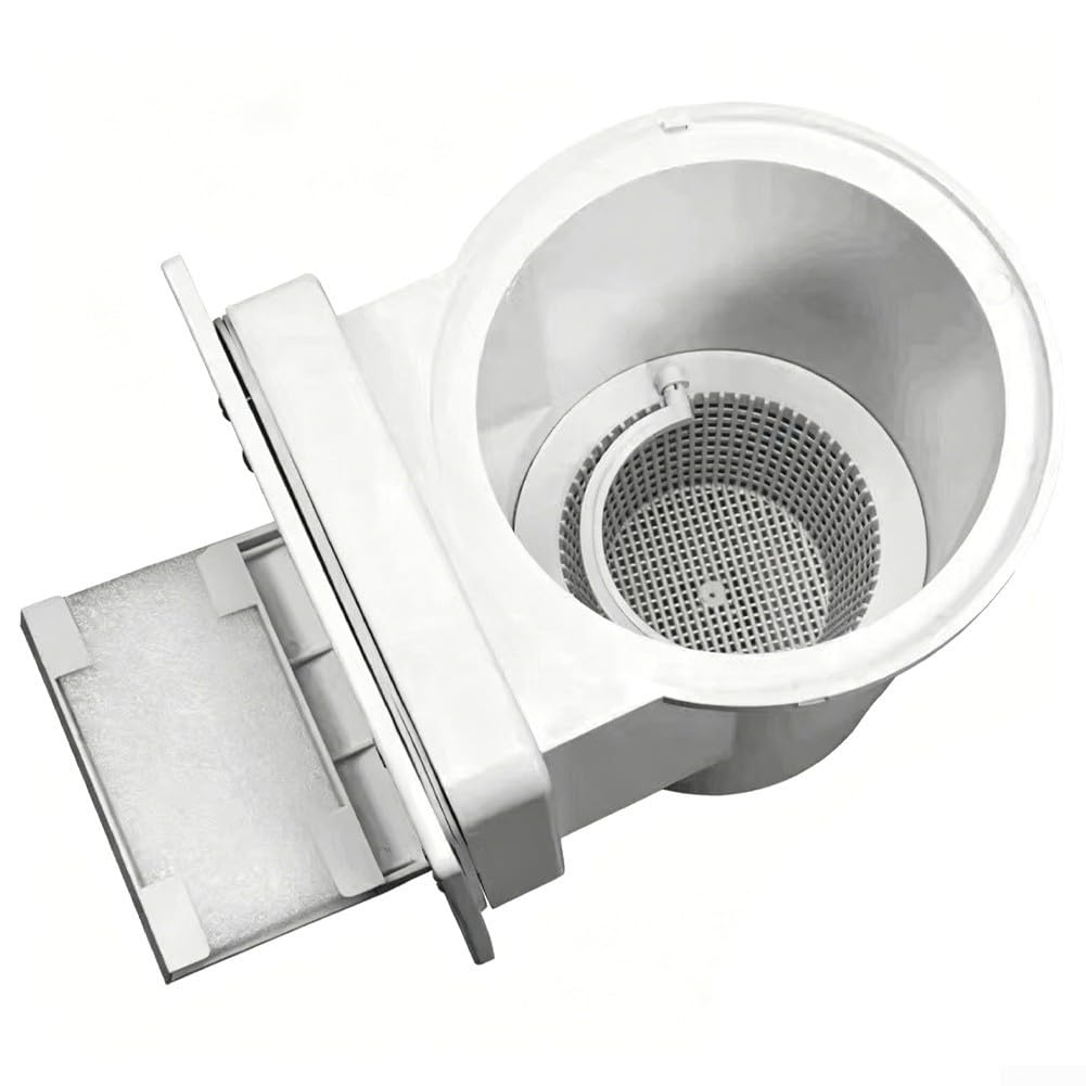Skimmer per piscina con galleggiante per raccogliere foglie, cestello filtro a parete per piscine interrate e fuori terra, kit di pulizia dell'ingresso sottovuoto con 23 pezzi, bianco