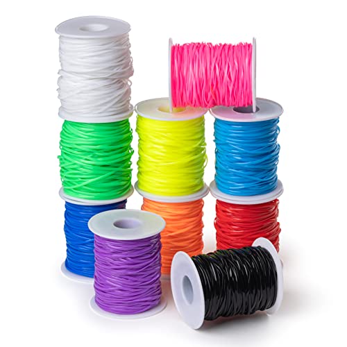 Plastic Lacing Cord - Lanyard String For Kids And Adults In Assorted Colors - 10 Rolls Gimp String For Crafts, Jewelry Making, Bracelets, Keychains (100 Yards) Lanyard String Kit For Kids #TOP19