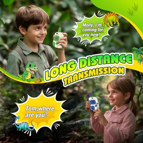 Walkie Talkie Kinder, Dinosaurier Spielzeug ab 3 4 5 6 7 8 Jahren Junge 3-8 Jahre Geschenkideen Walky Talky Weihnachten Geschenk Junge 3-8 Jahre Spiele für Jungen Funkgerät Kinderspielzeug Spielsachen