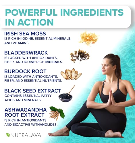 Sea Moss Capsules, All-in-One Blend with Irish Sea Moss Black Seed Oil Ashwagandha, Seamoss Pills for Immune, Thyroid & Joint Support - Gluten-Free, Non-GMO, 60 Capsules - Image 7