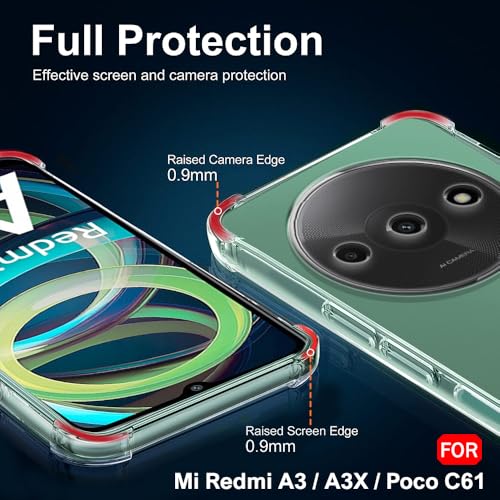 Image of TheGiftKart Crystal Clear Back Cover Case for Mi Redmi A3 / A3X / Poco C61 | Shockproof Soft TPU Case | Cushioned Edges for Ultimate Protection Back Cover Case (TPU, Transparent)