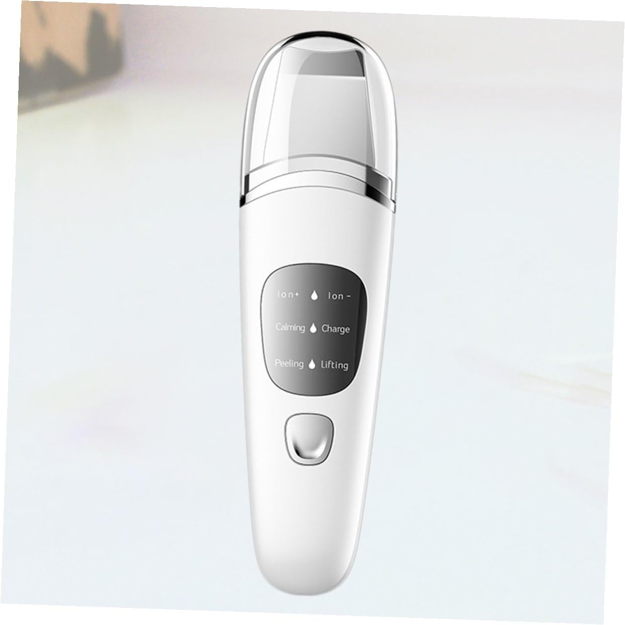 Limpiador Facial Ultrasónico LCD de Abs y Acero Inoxidable, Blanco