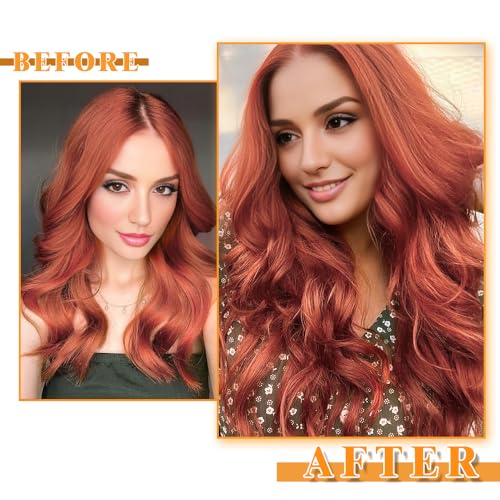 Image of Human Hair Tape in Extensions,20 Inch 40pcs Copper Straight Tape in Hair Extensions(350#, 20 Inch, 40pcs)