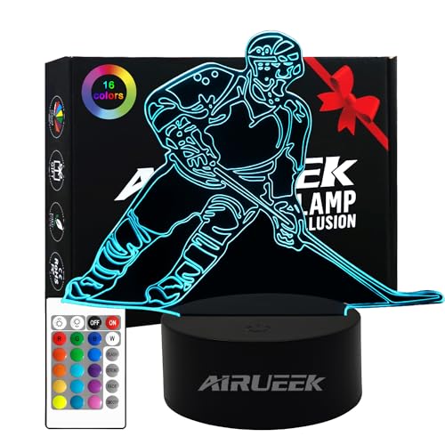 AIRUEEK Luz Nocturna De Hockey Sobre Hielo Para Niños, 3d Luz de...