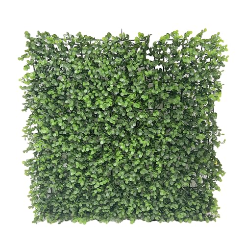 Set 2 Pannelli Siepe Finta Artificiale con Foglie Copri Ringhiera Verde Recinzione Edera Finta da Parete Giardino Muro Ornamentale Siepe Balcone Misura 50x50 cm Foglie Bosso