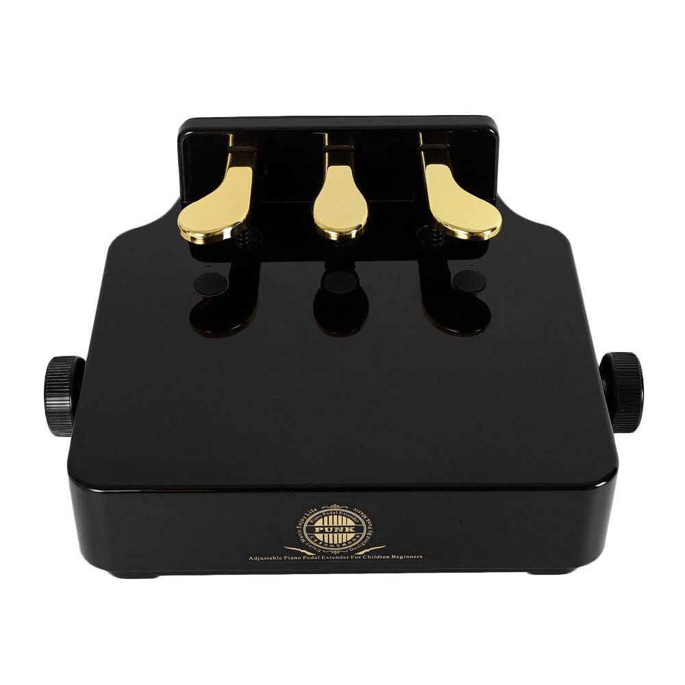 Banco de piano de pedales de piano para niños Extensión ajustable con 3 pedales Accesorios para piano eléctrico niños Negro