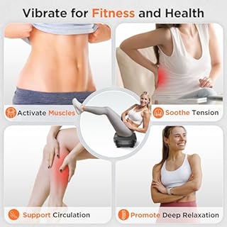 FEIERDUN Vibration Plate Exercise Machine, Full Body Vibrating Plate with Wider Platform, 150kg (330lbs) Capacity, Plaque Vibrante with LED Screen, Remote & Resistance Bands,Black