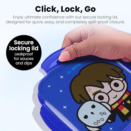 Image of Yoobi x Harry Potter Hedwig Bento Box & Ice Pack, 3-Compartment, Leakproof | 3-Compartment Design, Leakproof, BPA & PVC Free, Dishwasher & Microwave Safe, Licensed Character Design