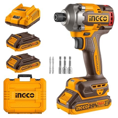 INGCO 20V Brushless Impact Driver with Accessories Cover