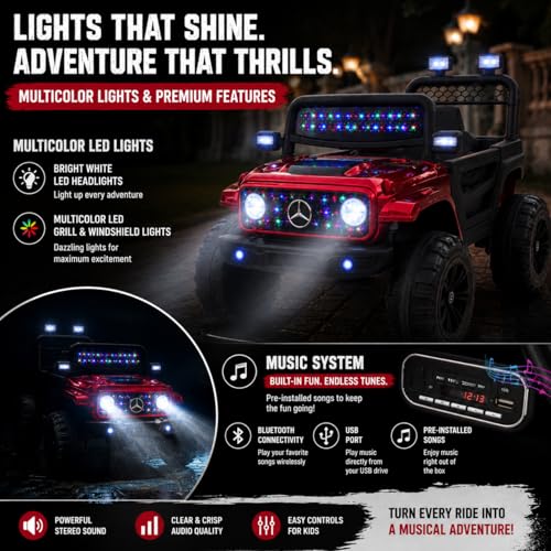 Image of Kawaii Kids Battery Operated Car for Kids, Electric Ride-On SUV with Parent Remote Control, USB, Bluetooth, LED Windshield Lights, Rechargeable Battery, Kids Ride-On Car for Boys & Girls Age 1-5 Years
