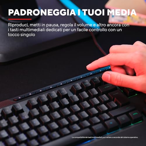 GXT 836 Evocx Tastiera Gaming Layout Italiano QWERTY, 78% Plastica Riciclata, Tasti con Membrana, Retroilluminata RGB, Anti-Ghosting, Keyboard USB per PC/Computer/Laptop - Nero - Tastiera gaming - Immagine 5