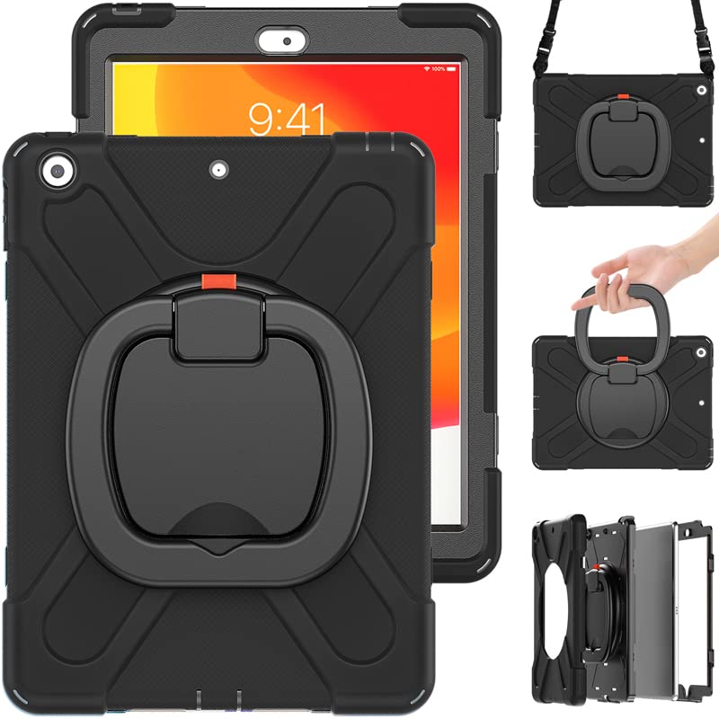 Fintie Funda Giratoria Compatible Con IPad Pro 12,9" (2022/2021/2020/2018-6.ª, 5.ª, 4.ª Y 3.ª Gen) Carcasa Con Portalápiz Rotación De 360 Grados Auto-Reposo/Activación, Negro