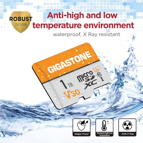 Image of GIGASTONE 1TB Micro SD Card 4-Pack, A1 V30 4K Video Recording, Surveillance, Security Camera, Action Camera, Drone, 140MB /s MicroSDXC Memory Card UHS-I V30 Class 10