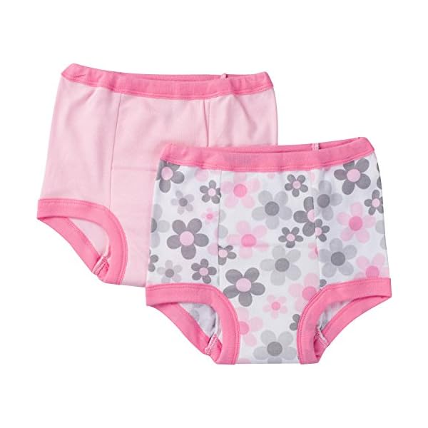 Gerber Baby Girls' 4-Pack Training Pant, Pink Flowers, 2T