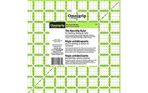 Règle Omnigrip carrée pour stopper le glissement du tissu pendant la découpe