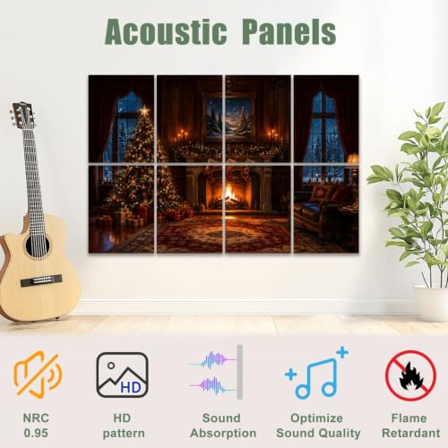 8 Pack Paneles Acústicos Decorativos para Pared 48"x32" - Reducción de Ruido y Eco, Autoadhesivos para Estudios de Grabación y Oficina miniatura 3